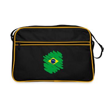 Drapeau du Brésil Drapeau de l’Amérique du Sud - Sac Retro - noir/or - Devant
