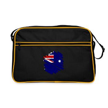Drapeau de l’Australie sous le drapeau australien - Sac Retro - noir/or - Devant