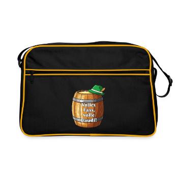 Tonneau plein, plaisir ! - Sac Retro - noir/or - Devant