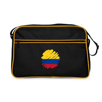 Colombia Flag Vintage Colombian Flag - Retro Bag - black/gold - Front