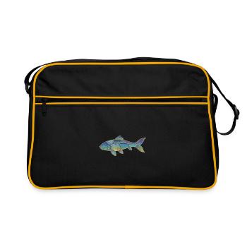 Motif dégradé Poisson Koi irisé - Sac Retro - noir/or - Devant