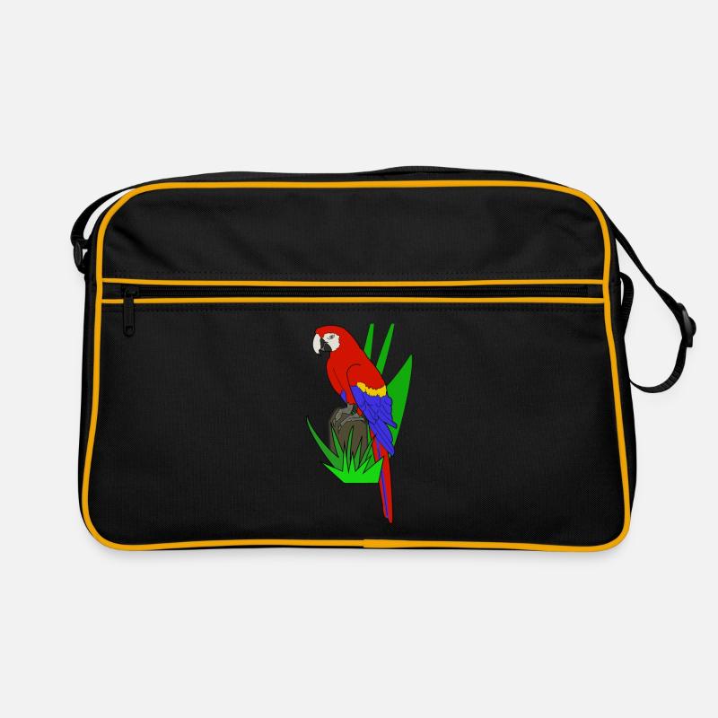 Papagei - Retro Tasche - Schwarz/Gold