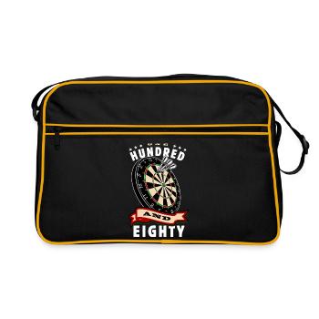 Darts - 180 - one hundred and eighty - Dartboard - Retro Bag - black/gold - Front