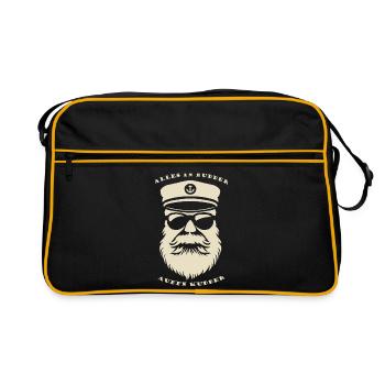 Alles in Butter auf dem Kutter - Retro Tasche - Schwarz/Gold - Vorne