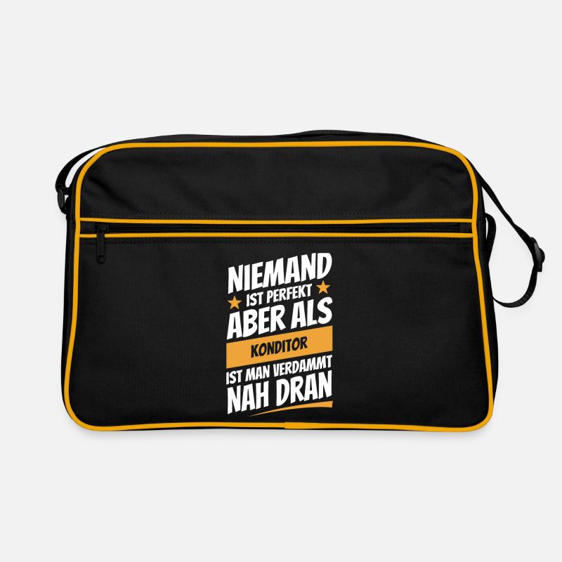 Niemand ist perfekt - Konditor - Spruch Retro Tasche