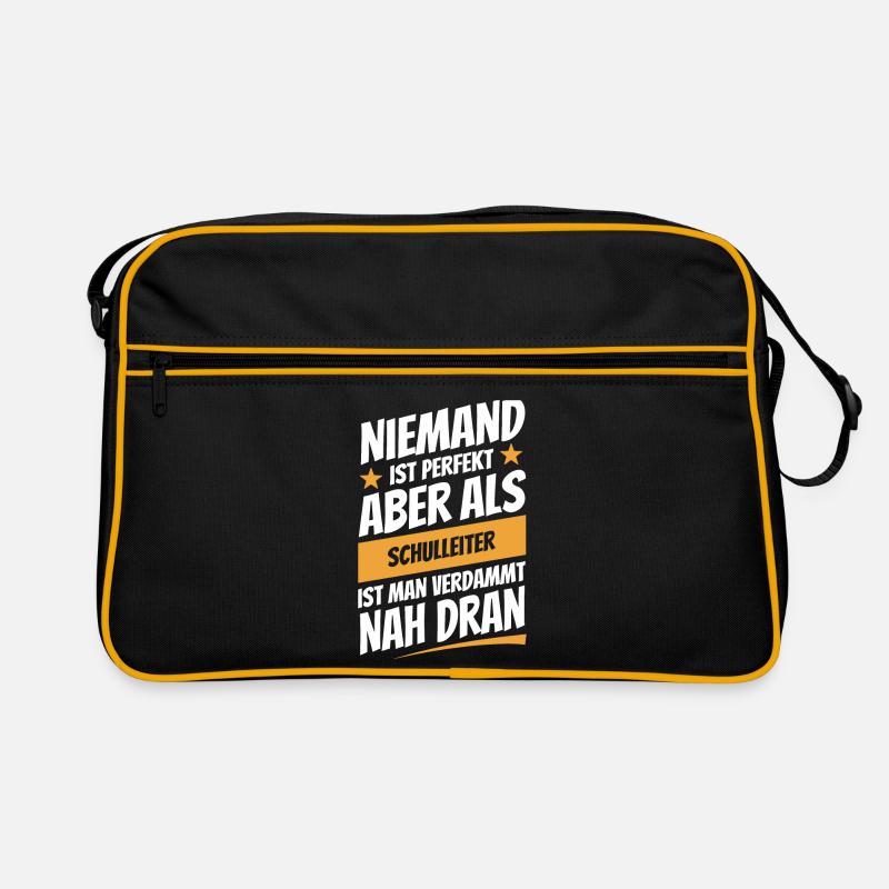 Niemand ist perfekt - Schulleiter - Spruch Retro Tasche