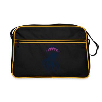 Flotter et briller, méduse avec des tentacules - Sac Retro - noir/or - Devant