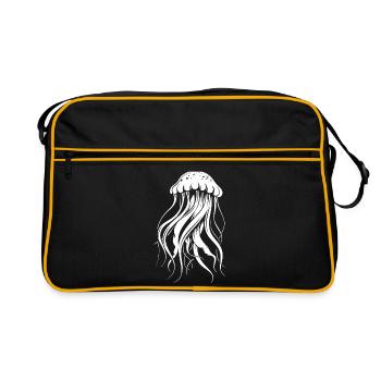 Méduses à tentacules, créatures marines - Sac Retro - noir/or - Devant