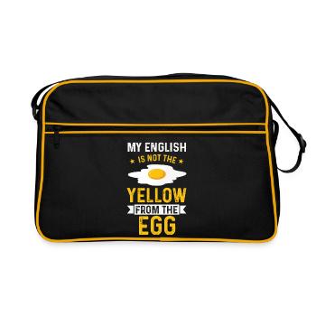 Mon anglais, pas le jaune de la chemise œuf - Sac Retro - noir/or - Devant