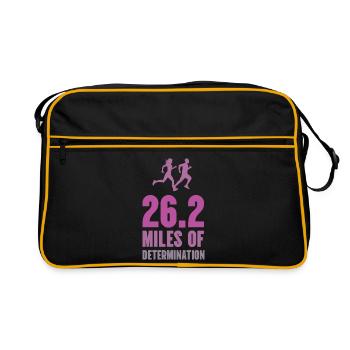 Marathon - 26,2 miles de détermination - Sac Retro - noir/or - Devant