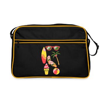 Été Rétro Vacances d’été comme de la glace au soleil - Sac Retro - noir/or - Devant
