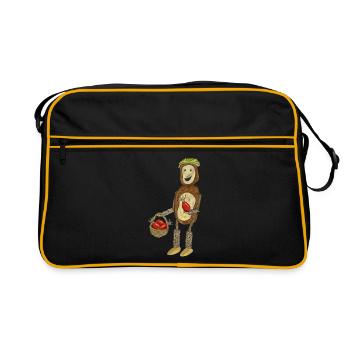 châtaigne homme mignon automne rose musquée fun - Sac Retro - noir/or - Devant
