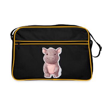 Hippopotame - Sac Retro - noir/or - Devant