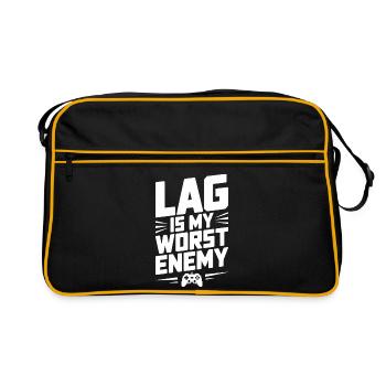 Lag is My Worst Enemy - Retro Bag - black/gold - Front