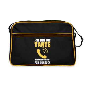 Tante motif familial - Sac Retro - noir/or - Devant