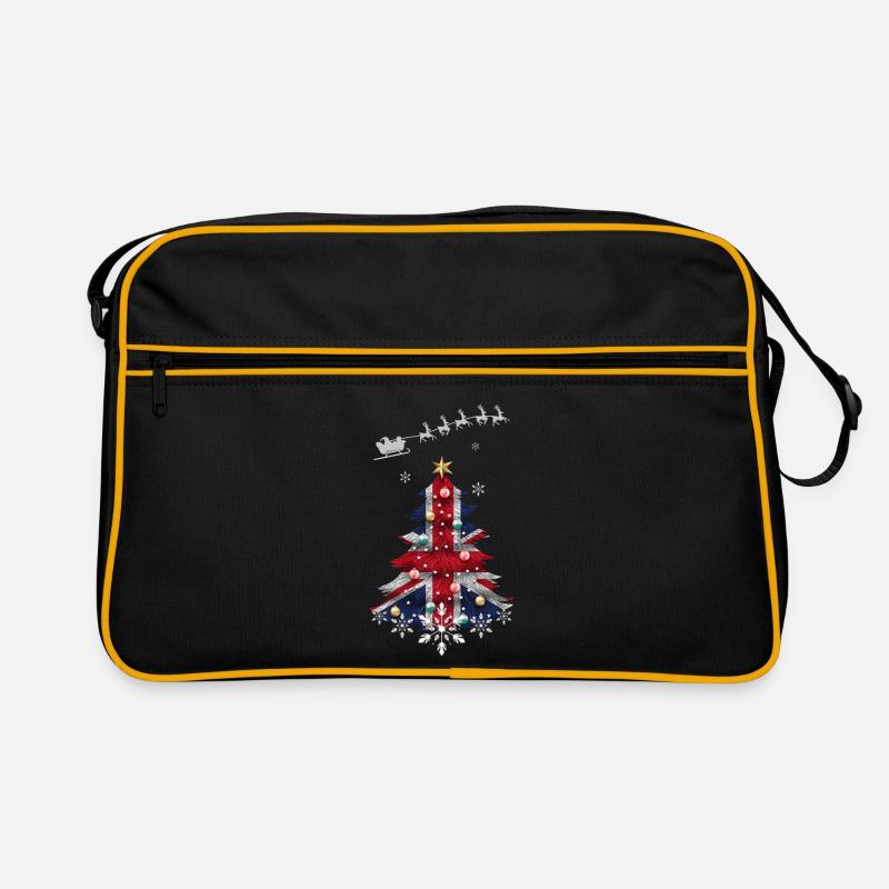 Sapin de Noël avec drapeau du Royaume-Uni Sac Retro