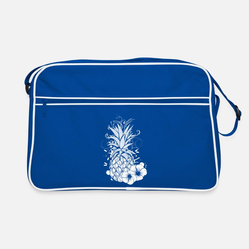 Ananas orné avec une touche florale tropicale Sac Retro