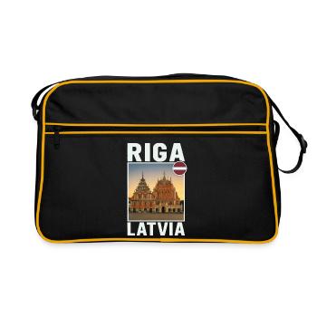 Riga, Lithuania - Retro Bag - black/gold - Front