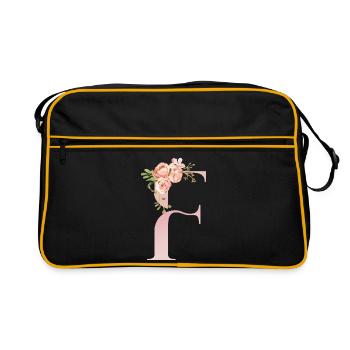 F florale pastel romantique - Sac Retro - noir/or - Devant