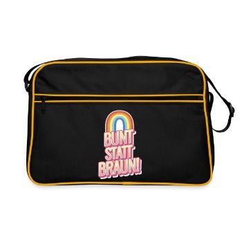 Bunt_statt_Braun - Retro Tasche - Schwarz/Gold - Vorne