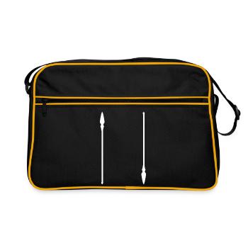 Blason de la silhouette de la lance - Sac Retro - noir/or - Devant