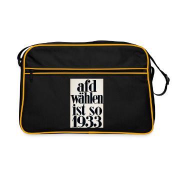 Afd wählen ist so 1933 shirt - Retro Tasche - Schwarz/Gold - Vorne