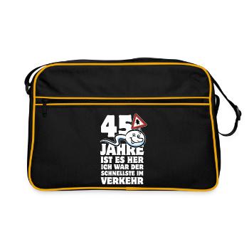 45 Jahre ist es her - der Schnellste im Verkehr - Retro Tasche - Schwarz/Gold - Vorne