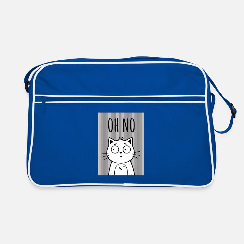 Oh No Cat with Stripe Background Retro Bag