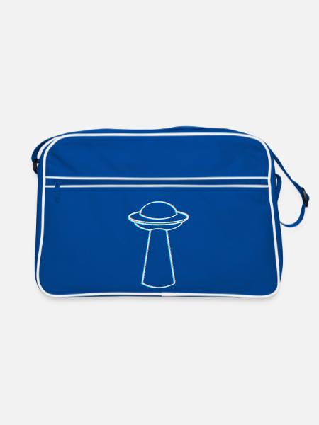 UFO Glitch – Ambiance rave et techno - Sac Retro - bleu/blanc - Devant