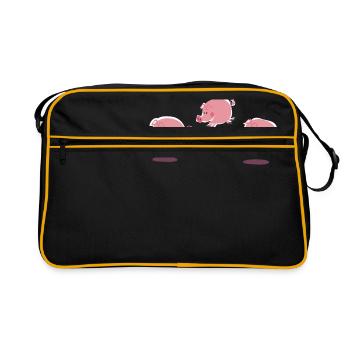 petits cochons - Sac Retro - noir/or - Devant