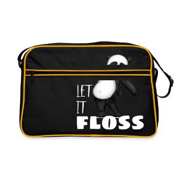 Panda Bear Let it float Let it flow Gift - Retro Bag - black/gold - Front
