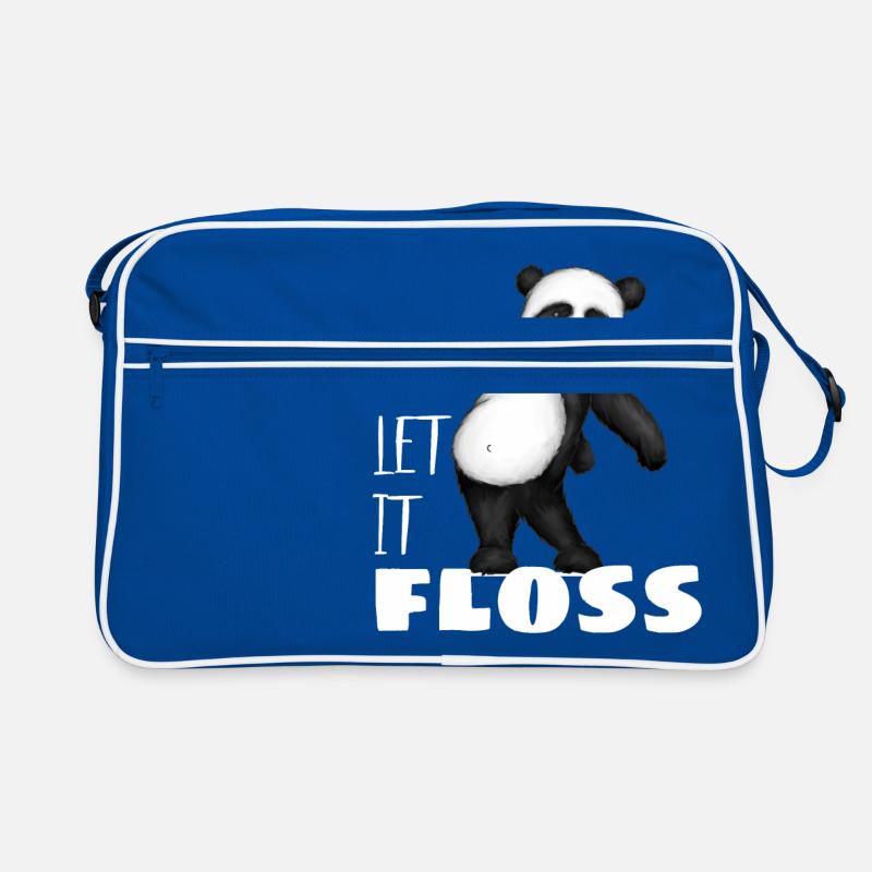 Panda Bär Let it Floss Laß es fliessen Geschenk Retro Tasche