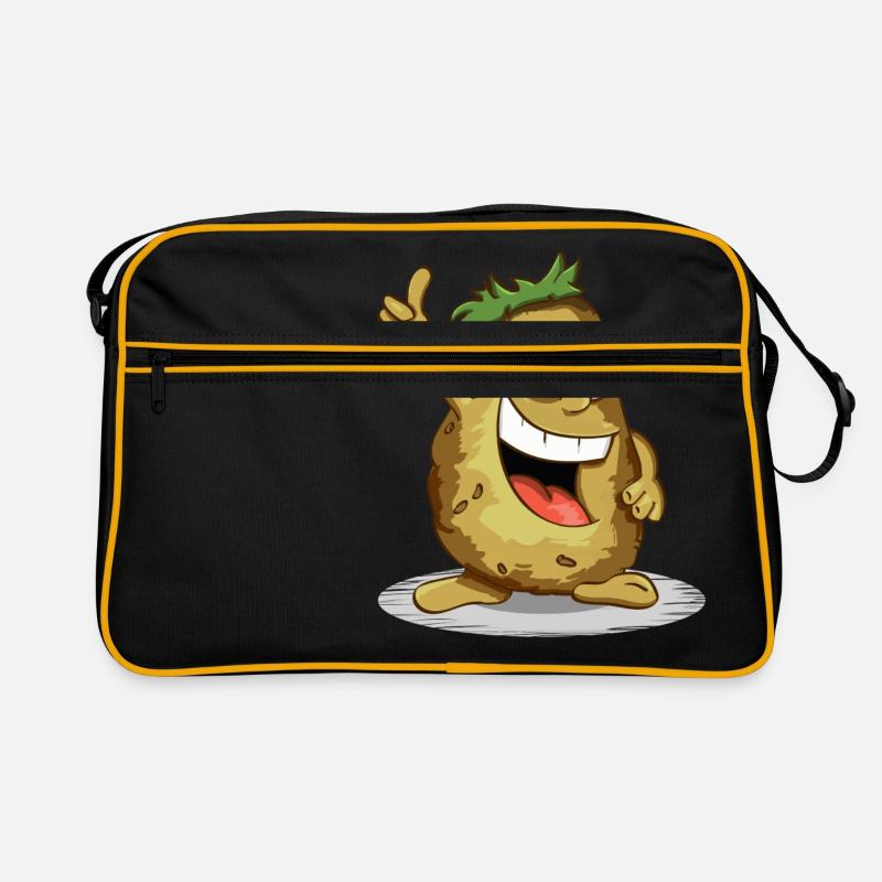 "Mahlzeit" - Retro Tasche - Schwarz/Gold