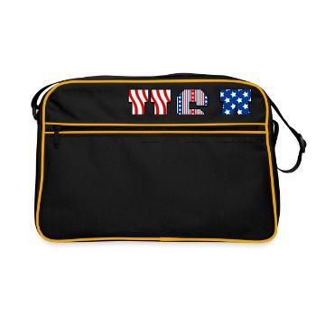 Drapeau américain - Sac Retro - noir/or - Devant