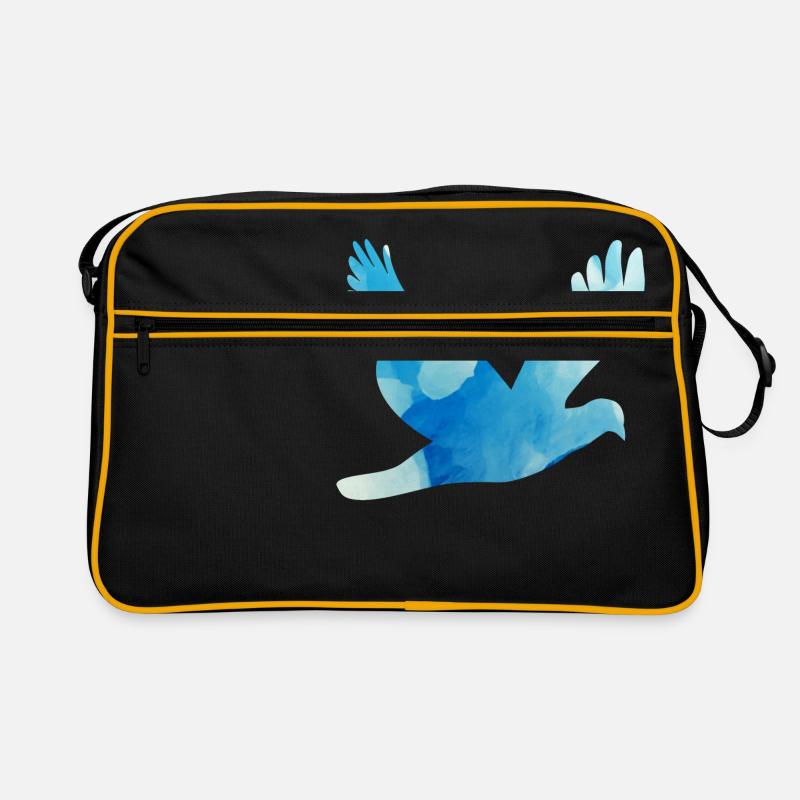 Friedenstaube in Eisblau Retro Tasche