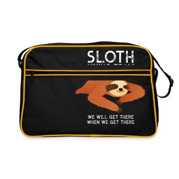 Sloth Hiking Team, Hiking, Mountain - Retro Bag - black/gold - Front
