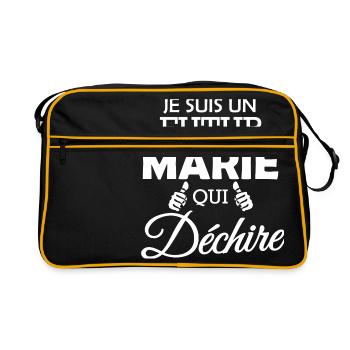 je suis un futur marié qui déchire - Sac Retro - noir/or - Devant