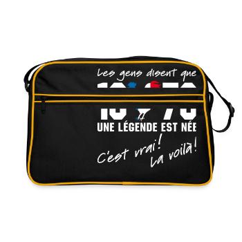 Né en 1973 - Coq aux couleurs françaises - Sac Retro - noir/or - Devant
