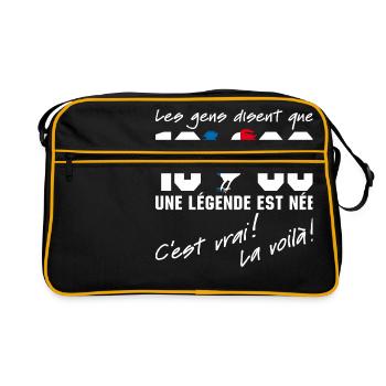 Né en 1986 - Coq aux couleurs françaises - Sac Retro - noir/or - Devant