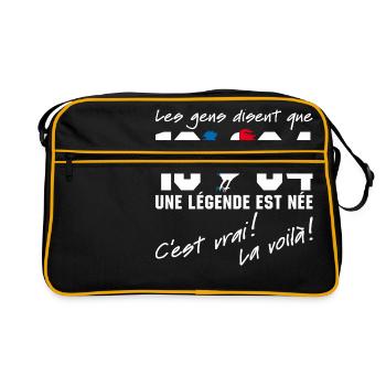 Né en 1984 - Coq aux couleurs françaises - Sac Retro - noir/or - Devant