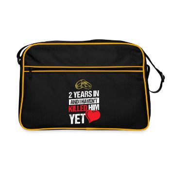 Second Wedding Anniversary 2 Years Haven't Killed - Retro Bag - black/gold - Front