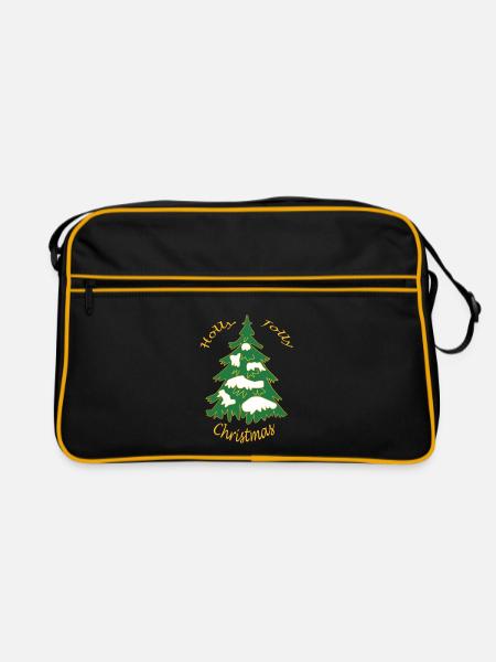 Holly Jolly Christmas - Retro Tasche - Schwarz/Gold - Vorne
