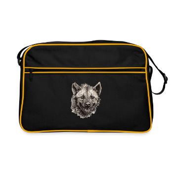 Hyène Hyène Head Wild Africa Wilderness - Sac Retro - noir/or - Devant