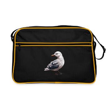 Baby Seagull Seabird - Retro Bag - black/gold - Front
