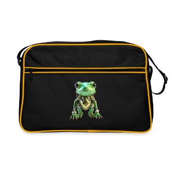 Green Frog Robot - Retro Bag - black/gold - Front