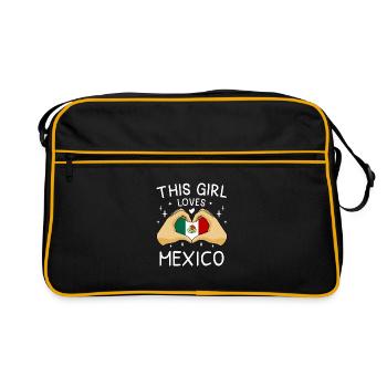 Mexico Flag Mexican flag Mexico South America - Retro Bag - black/gold - Front