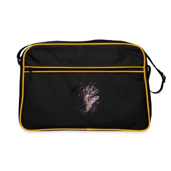 Leopard, scratch marks, claws, wild, big cat, animal - Retro Bag - black/gold - Front