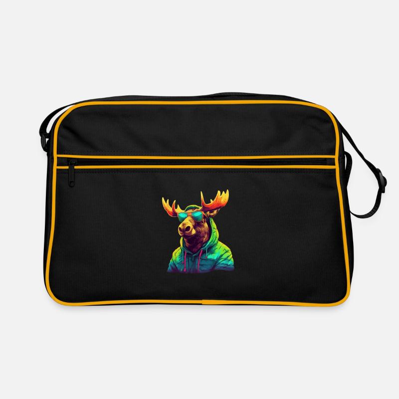 Orignal avec lunettes de soleil Coloré Cool Moose Forest Animal Sac Retro
