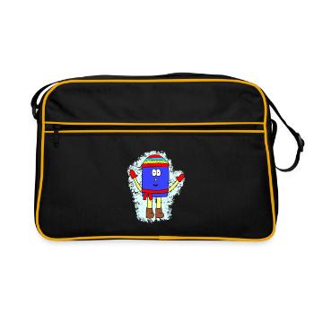 Winter Mutismus-Design - Retro Tasche - Schwarz/Gold - Vorne