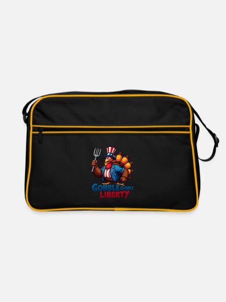 Gobble Gobble Liberty - Sac Retro - noir/or - Devant